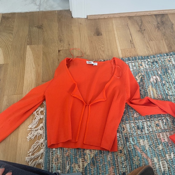 Orange zara cardigan top - Picture 1 of 2